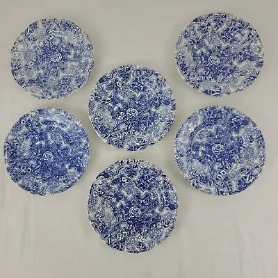Buy Blue Chintzware Plates Laura Ashley 6 Dessert Bread And Butter 7  EVC Lot • 72.28£