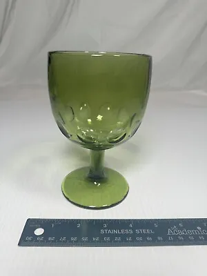 Buy Vintage Green Glass Wine Goblet Footed Stem Glassware • 9.47£