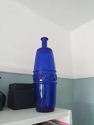 Buy Vintage Large Glass Bottle  Decorative  Blue  34 Cms  1.8 Litres  • 12£