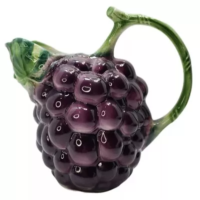 Buy Vintage Paradox HandPainted Ceramic Purple Grape Wine Pitcher Made In Italy 9506 • 14.16£