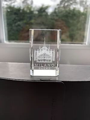 Buy Italy Milan The Duomo Cathedral Glass Paperweight Small • 2.99£