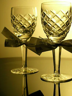 Buy Waterford Crystal Comeragh White Wine Glasses Pair Vintage Mint Made In Ireland • 75£