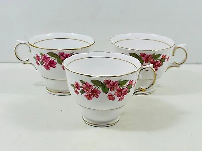 Buy 3 X Vintage Fine Bone China Tea Cups Floral Design Colclough • 12.99£