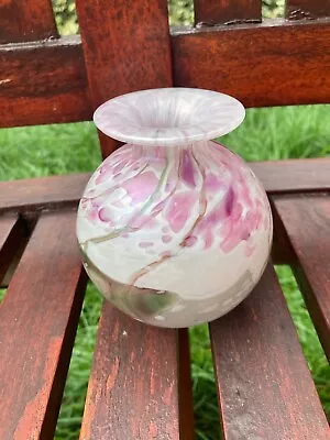 Buy Isle Of Wight Globe Glass Vase . Flower Garden Design . Pinks And Greens  • 46£