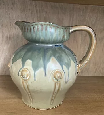 Buy French Vintage Drip Glaze Denbac Arts & Crafts Pitcher Jug Ceramic Pottery • 15£