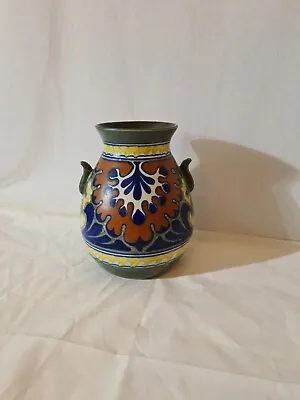 Buy Rhodian Gouda Holland Vintage Pottery Vase Repaired • 8£