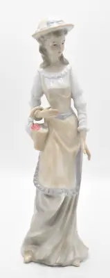 Buy Vintage Lladro Style Lady Carrying A Flower Basket Ceramic Figurine Ornament • 17.95£