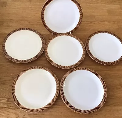 Buy 6 X RETRO POOLE POTTERY “CHESTNUT”  7  Inch TEA - SIDE PLATE In VGC • 10.95£