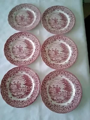 Buy 6 X Grindley English  Homeland  Staffordshire English Decorative Plates 20 Cm • 5£