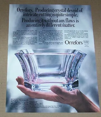 Buy 1987 Print Ad - Orrefors Swedish Crystal Glass Regina Bowl Glassware Advertising • 6.64£
