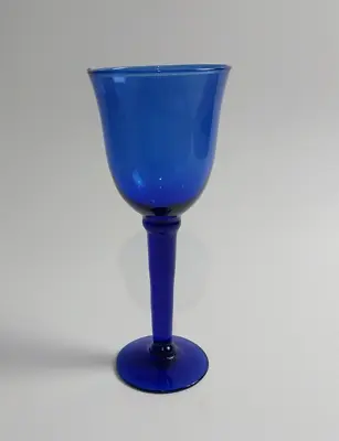 Buy VTG COBALT BLUE GLASS 9in STEM FOOTED RETRO 10oz WINE GLASSWARE REPLACEMENT • 14.22£