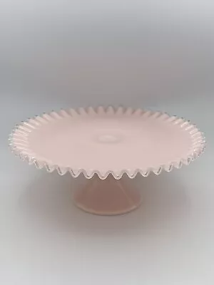 Buy HTF Vintage Pink Fenton Silver Rose Crest Wedding Cake Stand Stunning, Rare • 355.21£