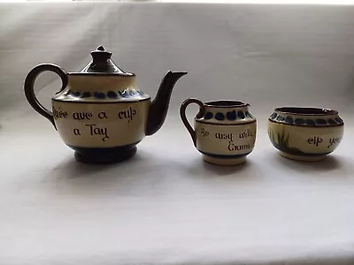 Buy Devon Pottery Motto Ware Tea Set • 35£