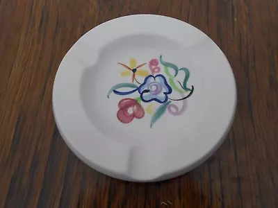 Buy Vintage Poole Pottery Ashtray Hand Painted Flowers 5  Diameter • 4£