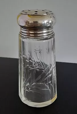 Buy Antique Silver Sugar Shaker Cut Glass By J H Worrall & Son Birmingham 1906   • 15£