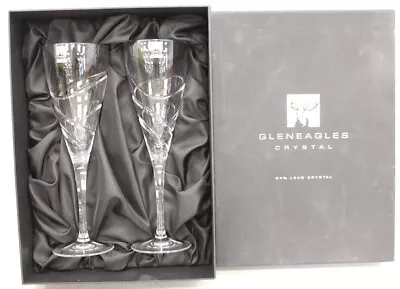 Buy Pair Of Unused GLENEAGLES SR07 SORRENTO Clear Crystal WINE GLASSES - BOXED - L34 • 9.99£