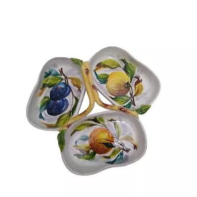 Buy Italian Pottery Fruit Pattern Divided Serving Dish  • 42.69£