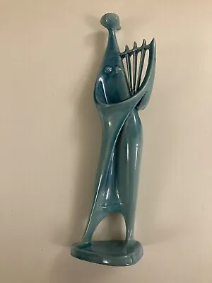 Buy Zsolnay Porcelain Figurine - Harp Player - Art Deco Style - Janos Török Design • 89£