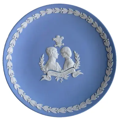 Buy Wedgwood Porcelain Blue Jasperware Plate HRH Charles Lady Diana Royal Wedding 81 • 14.78£