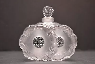 Buy Vintage Lalique Crystal Frosted Deux Fleurs (Two Flowers) Perfume Bottle • 131.50£