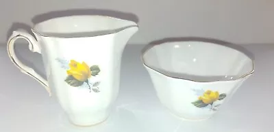 Buy Royal Grafton Fine Bone China Yellow Rose Floral Sugar/creamer Set - England • 16.33£