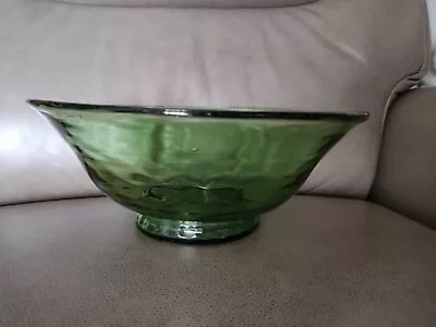Buy 10 Inch Green Glass Fruit Bowl • 3£