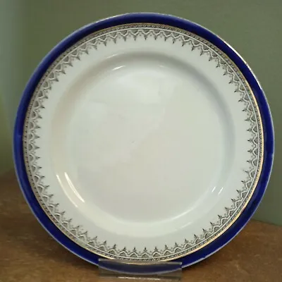 Buy Antique, Doulton Burslem, 'Belmont' 24cm Dinner Plate, Blue With Gilt Detail  • 5.95£