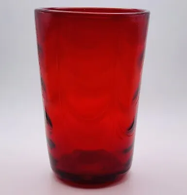 Buy Whitefriars Ruby Red Wave-Ribbed Tumbler Vase. No. 8473 6  By Marriott Powell... • 28£