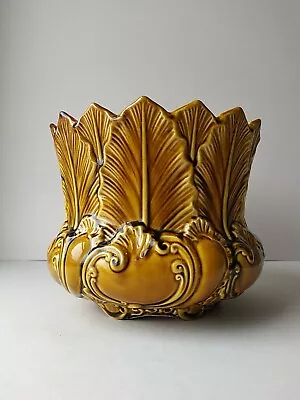 Buy Large Antique Art Nouveau Victorian Majolica English Jardiniere Plant Pot • 150£