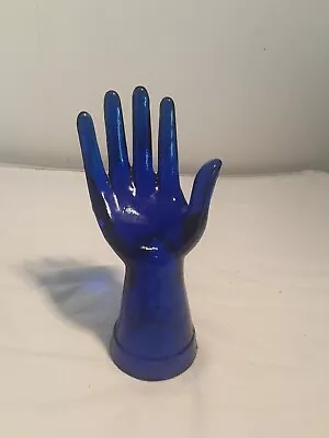 Buy Vintage Cobalt Blue Glass Hand Mannequin Jewelry Display Ring Holder Art Object • 30.30£