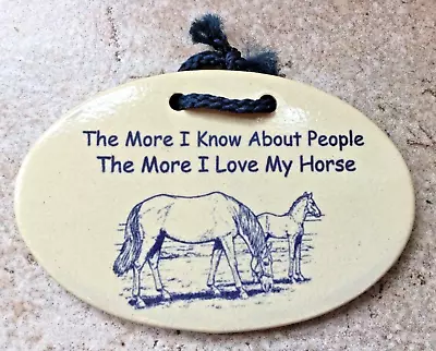Buy Mountaine Meadows Pottery Oval Wall Plaque I Love My Horse Handmade USA • 9.45£