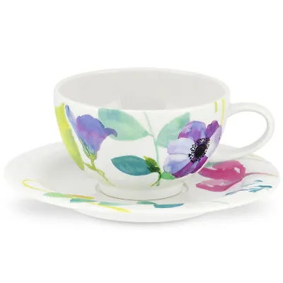 Buy Portmeirion Water Garden Tea Cups & Saucers Set Of 4 • 30.99£