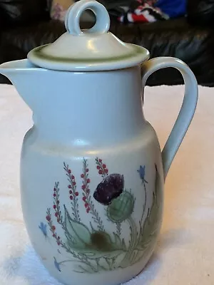Buy Large Buchan Portobello Pottery Scotland Jug&lid 26cm Thistle Flowers Good Condi • 39£