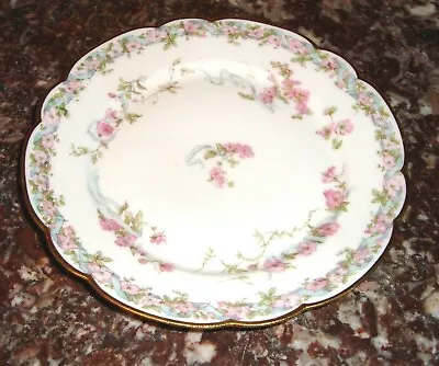 Buy HAVILAND & CO Limoges 9-1/2  Plate With Pink Blossoms Blue Ribbons And Gold Trim • 8.54£