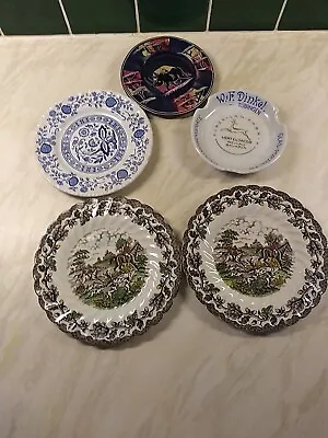 Buy Myotts Country Life Vintage Staffordshire Plates,Mix Lot, Wedgewood,Bavaria,etc • 10£