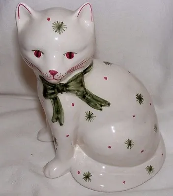 Buy Vintage Rye Studio Pottery  Cat With Pussy Bow Hand Painted 5.5  High 2 Of 2 • 44.99£