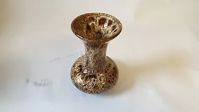 Buy Vintage Flower Vase Fosters Pottery Cornwall Mottled Brown Drip Glazed Retro • 3£