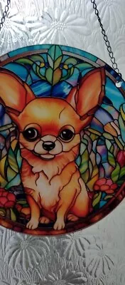Buy Cheeky Chihuaha Stained Glass Effect Sun Catcher  NEW  • 2.50£