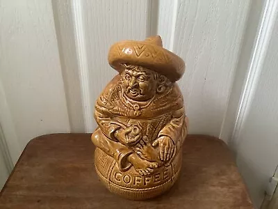 Buy Vintage P&K Brown Treacle Glazed Ceramic Mexican Man Coffee Storage Lidded Jar • 9.99£