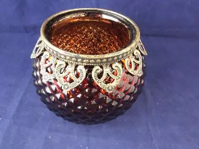 Buy Large Glass Copper Brown Coloured Candle Holder. • 12.96£