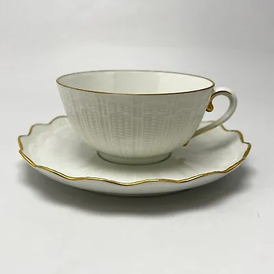 Buy Limoges Giraud Gold Corail White Cup Saucer Set Shell Porcelain France • 21.17£