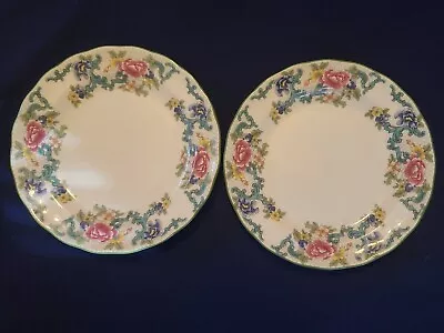 Buy Royal Doulton Floradora Green Bread & Butter 6 7/8  Plates Set Of 2 TC 1127 Used • 11.13£