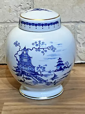 Buy Vintage Royal Winton Color Roll Blue White Ceramic Ginger Storage Jar Pot • 16.99£