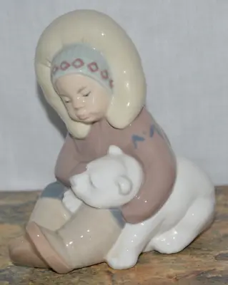 Buy Lladro Eskimo & Polar Bear Cub Figurine • 35£