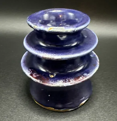 Buy Studio Pottery Bud Vase Or Candlestick, Artist Marked JG, Cobalt Blue • 11.37£