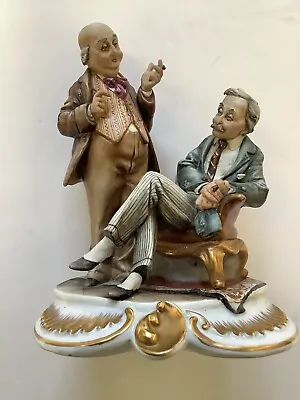 Buy Vintage CAPODIMONTE Porcelain Figurine TICHE BRUNO TWO GENTLEMEN IN CONVERSATION • 125£