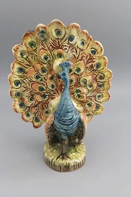 Buy Antique Majolica Peacock Spill Vase, Possibly Bohemian 15cm High • 39.99£