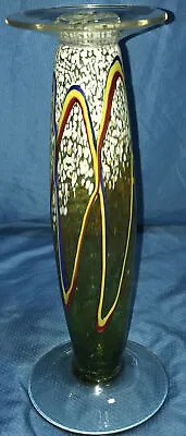 Buy Vintage Hand Blown Multi Color Glass Candle Stick  10 7/8” Tall W17 • 11.98£
