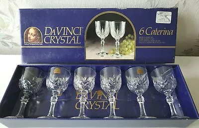 Buy 6 Da Vinci Cut Crystal Caterina Wine Glasses 12cl - Original Box, Made In Italy  • 25.99£