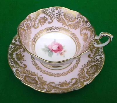 Buy Paragon “pale Pink And Gold Floral” Cabinet Tea Cup And Saucer. • 29.99£